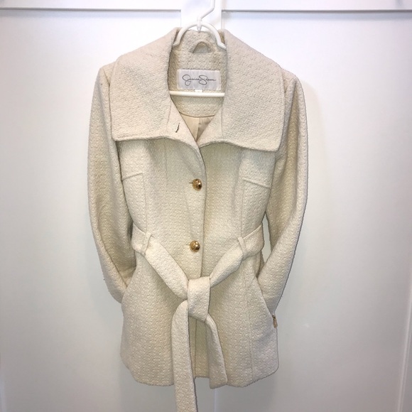 Jessica Simpson winter white pea coat, size Medium.